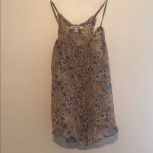 Sheer floral button down camisoles top